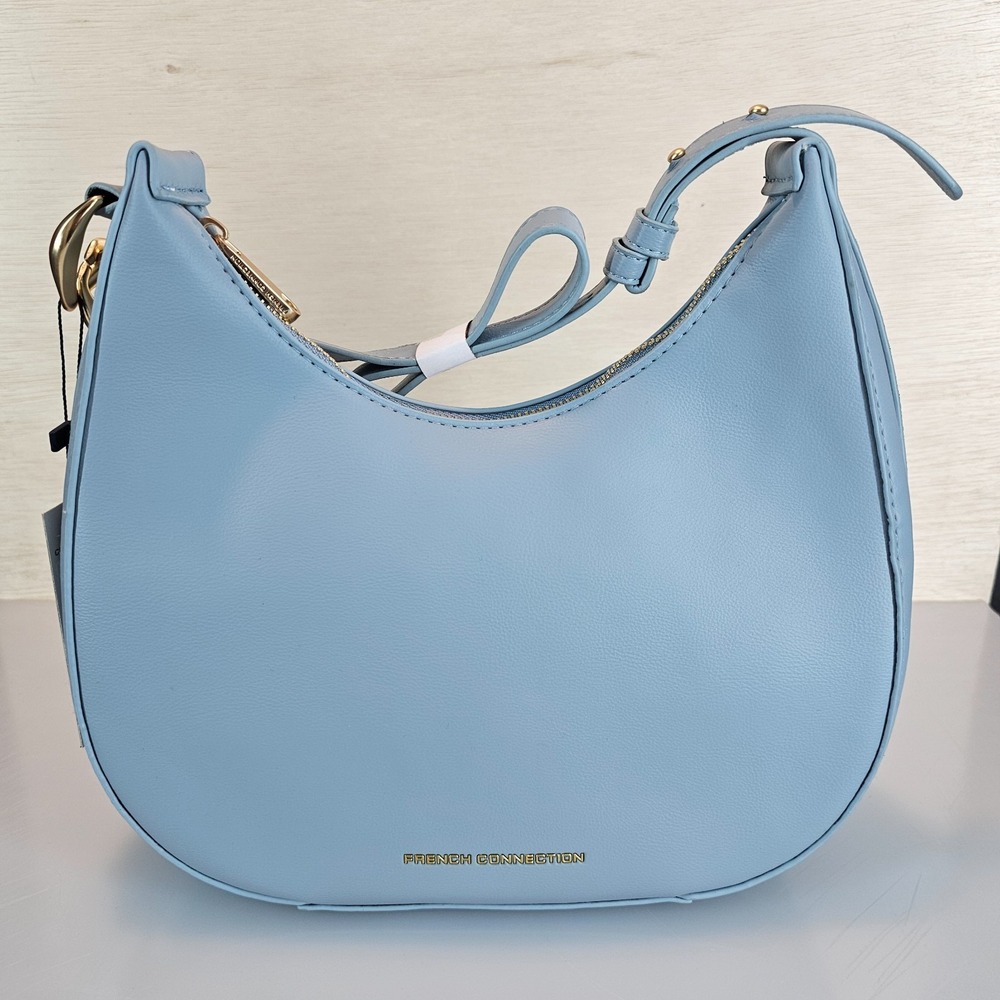 French Connection Moritz Hobo Shoulder Bag Powder Blue NWT